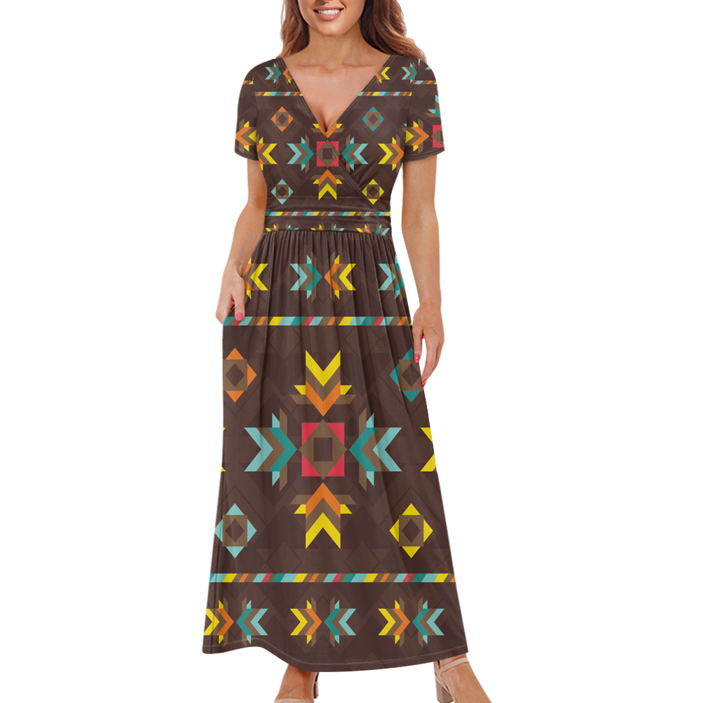 Powwow StoreGBNAT00600 Pattern Native Ladies Dress