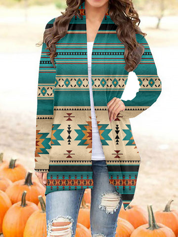 GB-NAT00559-04  Tribe Design Native Women's Cardigan With Long Sleeve