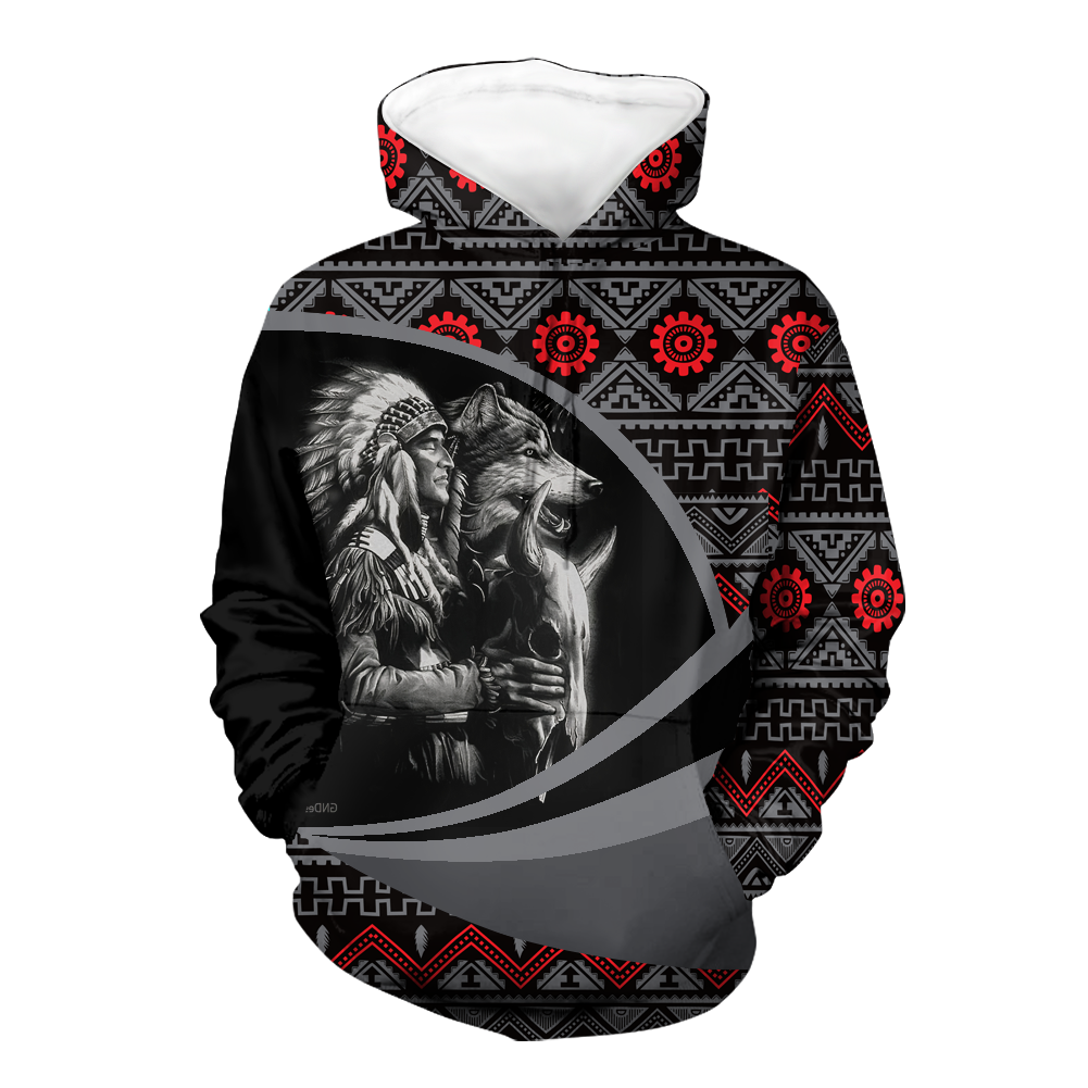 Powwow StoreHD0011493 Pattern Native Pride 3D Hoodie