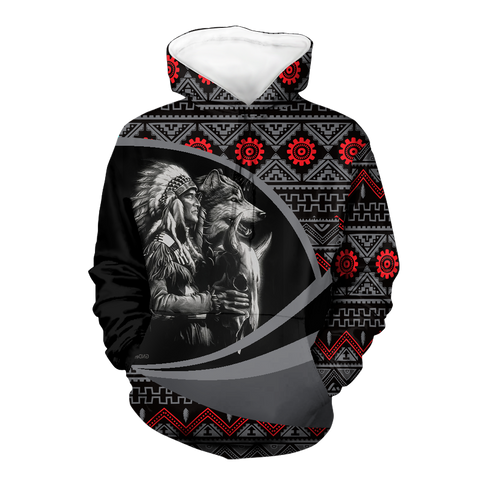 Powwow StoreHD0011493 Pattern Native Pride 3D Hoodie