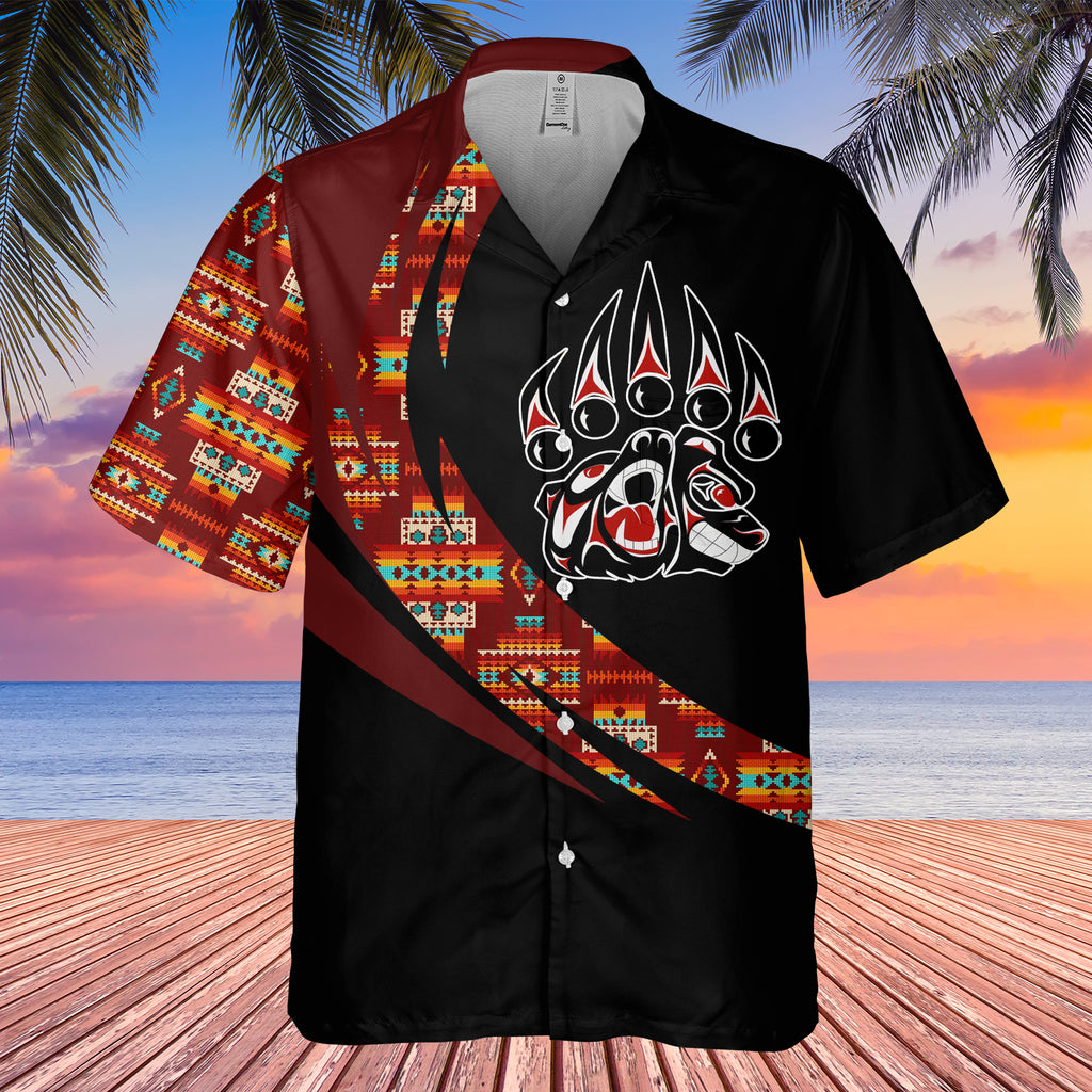 Powwow StoreGBHW000855 Tribe Design Native American Hawaiian Shirt 3D