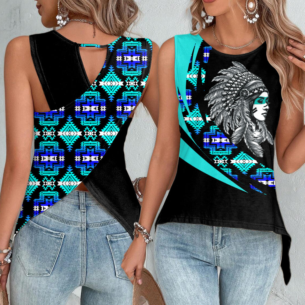 Powwow StoreCBT0036 Pattern Native Cross Back Top