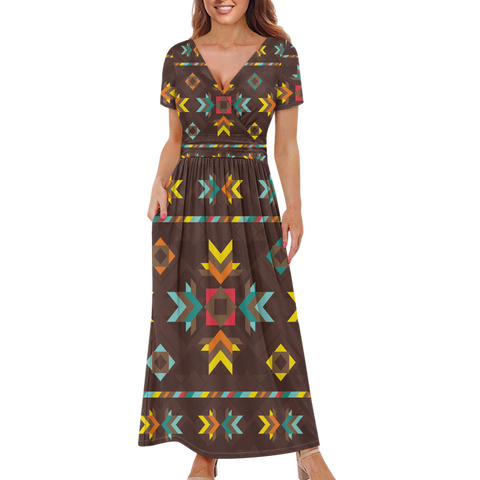 Powwow StoreGBNAT00600 Pattern Native Ladies Dress