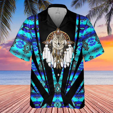 Powwow StoreGBHW000419  Tribe Design Native American Hawaiian Shirt 3D