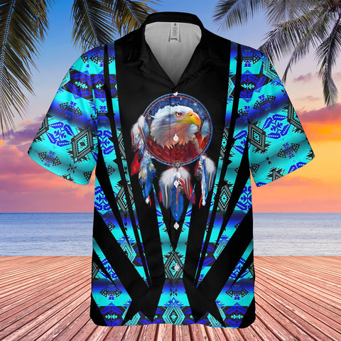 Powwow StoreGBHW000420  Tribe Design Native American Hawaiian Shirt 3D