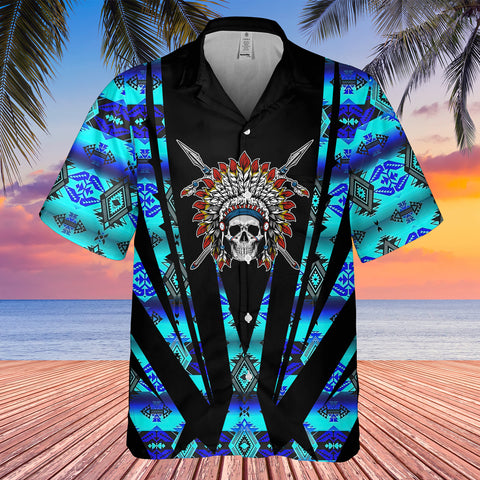 Powwow StoreGBHW000421  Tribe Design Native American Hawaiian Shirt 3D