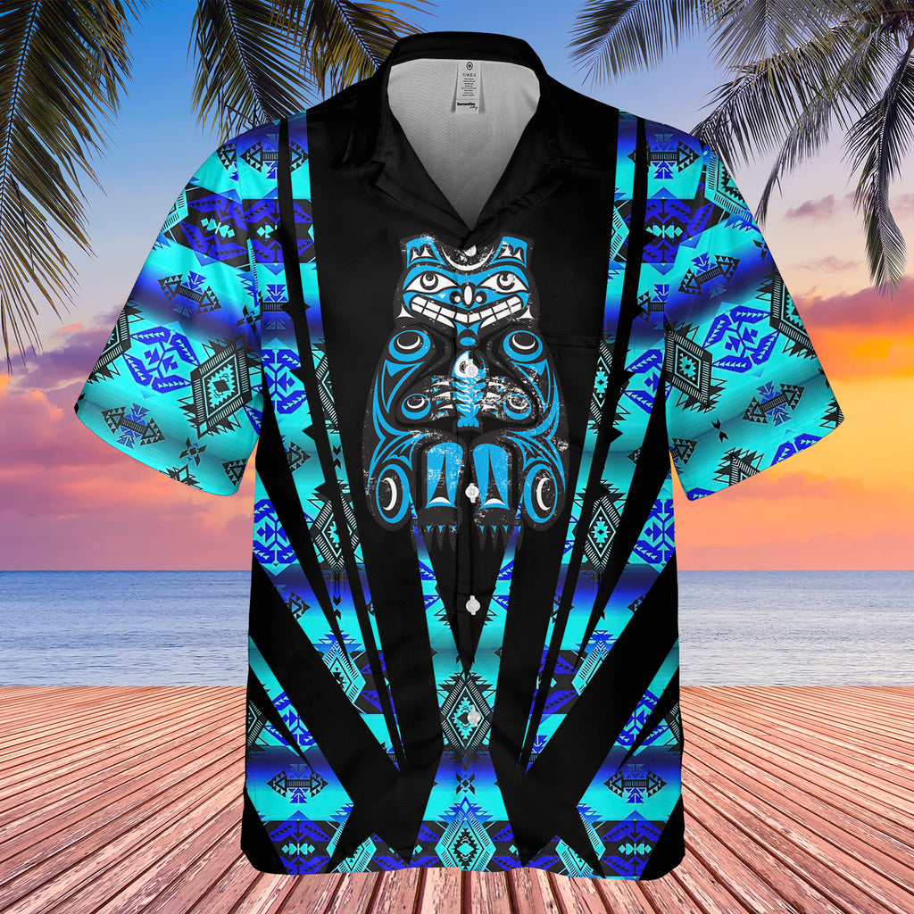 Powwow StoreGBHW000422  Tribe Design Native American Hawaiian Shirt 3D