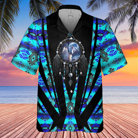 Powwow StoreGBHW000423  Tribe Design Native American Hawaiian Shirt 3D