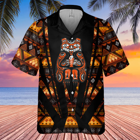 Powwow StoreGBHW000425  Tribe Design Native American Hawaiian Shirt 3D