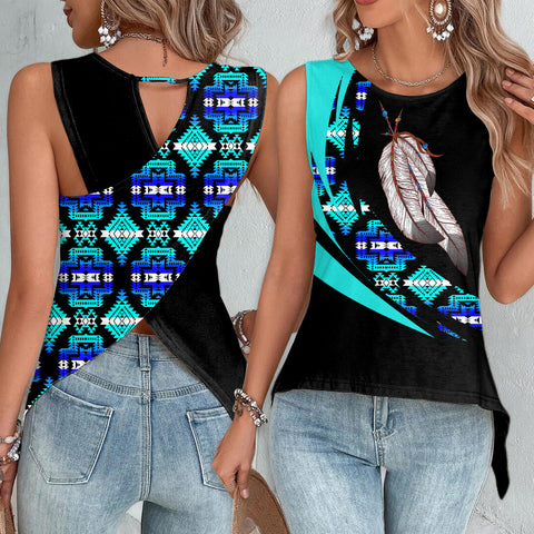 Powwow StoreCBT0037 Pattern Native Cross Back Top