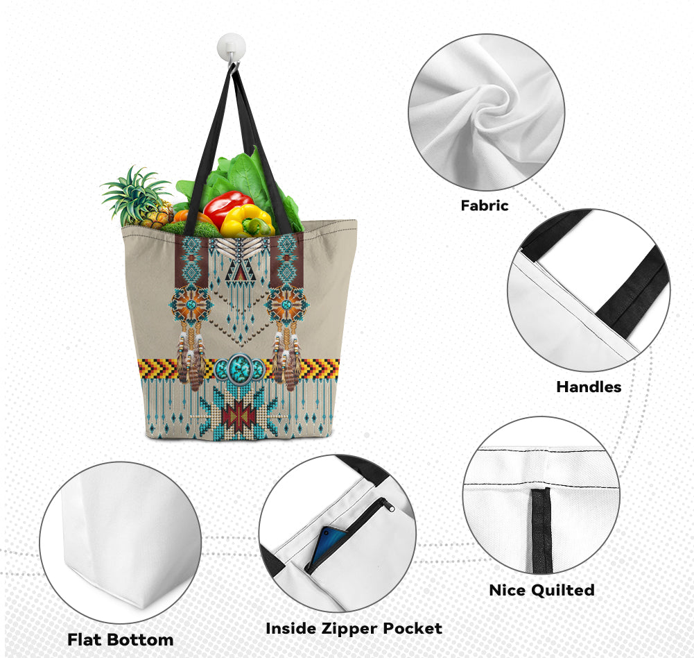 GB-NAT00069 Pattern Tribe Canvas Shopping Bag