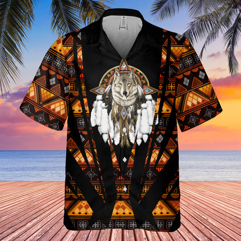 Powwow StoreGBHW000426  Tribe Design Native American Hawaiian Shirt 3D