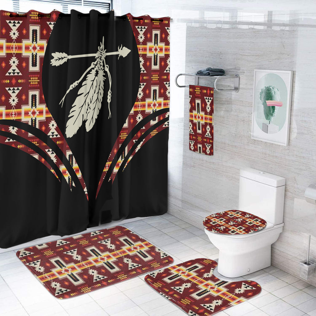 Powwow StoreBS000316 Pattern Native American Bathroom Set