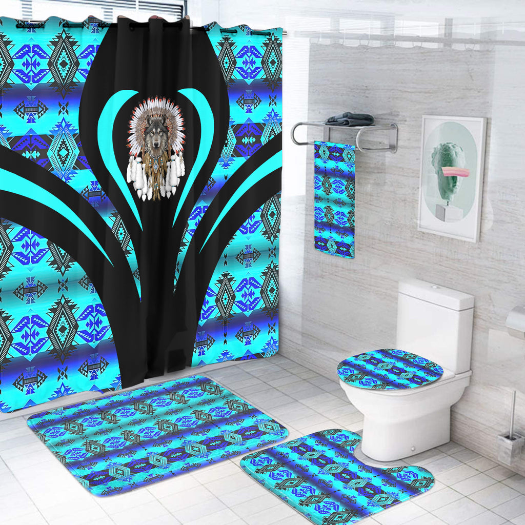 Powwow StoreBS000321 Pattern Native American Bathroom Set