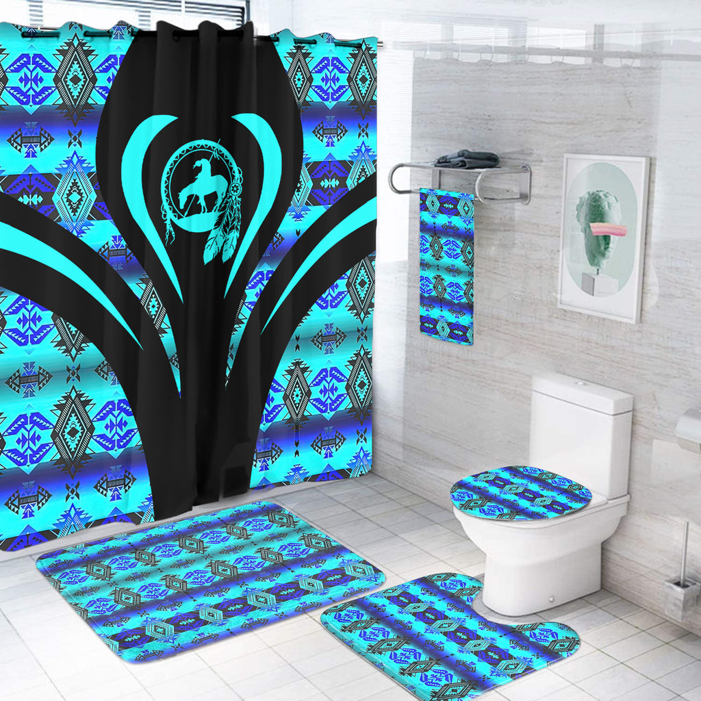 Powwow StoreBS000322 Pattern Native American Bathroom Set