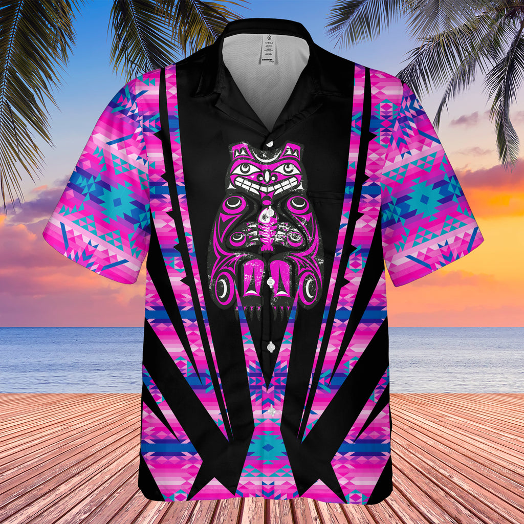 GB-HW000433  Tribe Design Native American Hawaiian Shirt 3D