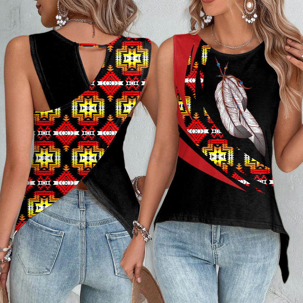 Powwow StoreCBT0038 Pattern Native Cross Back Top