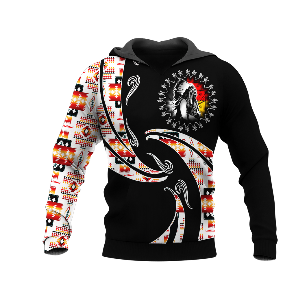 Powwow StoreHD0012375 Pattern Native Pride 3D Hoodie