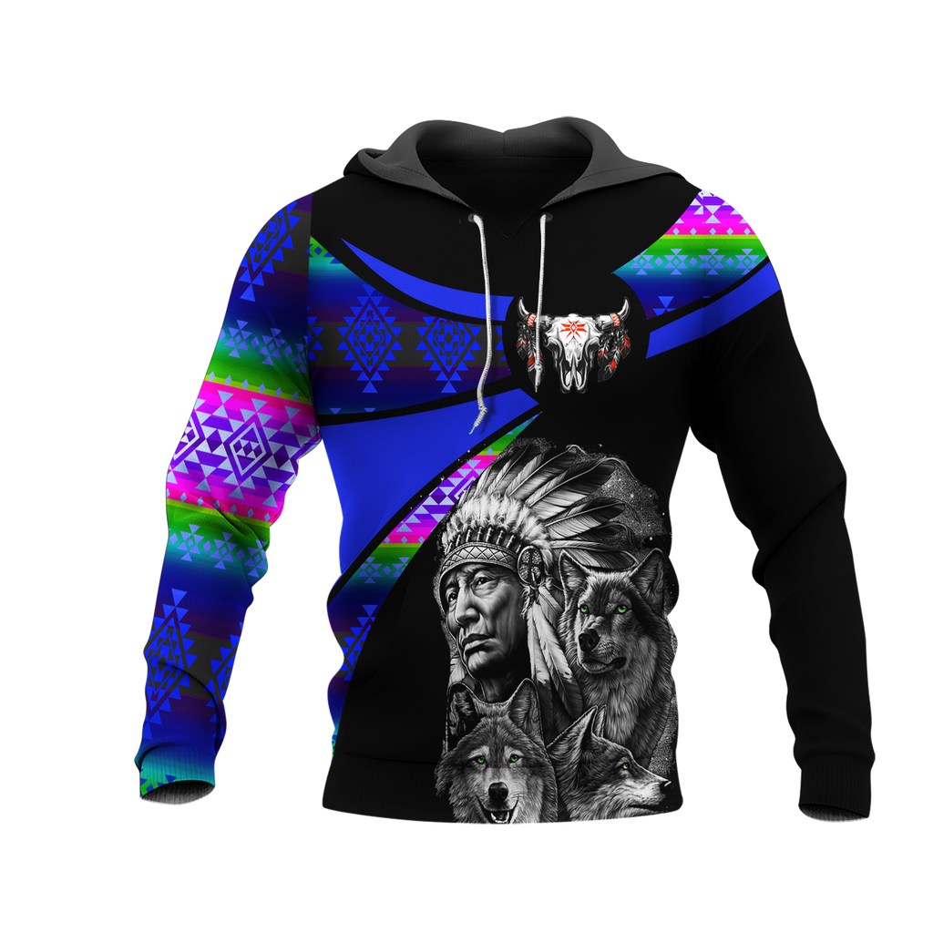 Powwow StoreHD000826 Pattern Native Pride 3D Hoodie