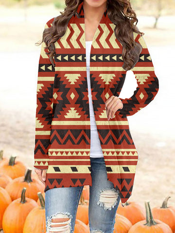 GB-NAT00521 Tribe Design Native Women's Cardigan With Long Sleeve