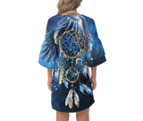 GB-NAT00065 Native  Design Print Women's V-Neck Dresss