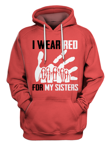 HD000627 I Wear Red For My Sisters Native American Stop MMIW Red Hand No More Stolen Sisters  2D Hoodie