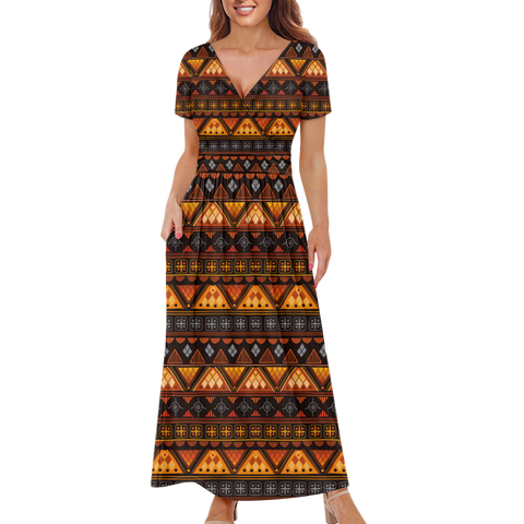 Powwow StoreGBNAT00644 Pattern Native Ladies Dress