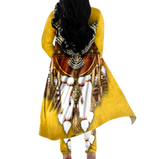 GB-NAT0007 Tribe Design Native American Cardigan Coat Long Pant Set