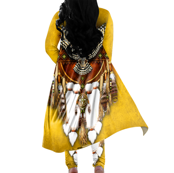 Gb Nat0007 Tribe Design Native American Cardigan Coat Long Pant Set Gb Nat0007 Tribe Design Native American Cardigan Coat Long Pant Set