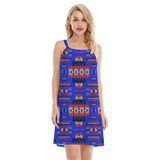 Powwow StoreGBNAT0004606 Native  Design Women's Oneck Cami Dress