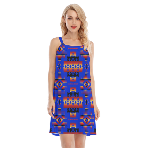 Powwow StoreGBNAT0004606 Native  Design Women's Oneck Cami Dress