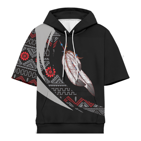 Powwow StoreHD0012353 Pattern Native Pride 3D Short  Hoodie