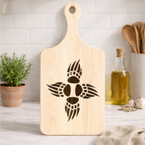 2HKKZB07M12 Bear Claws Native American Light-colored Cutting Board