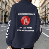 2WPHLL35-05 Native American Women Half-Zip Sweatshirt With Fleece