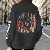 2WPHLL35-07 Native American Women Half-Zip Sweatshirt With Fleece