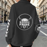 2WPHLL35-09 Native American Women Half-Zip Sweatshirt With Fleece