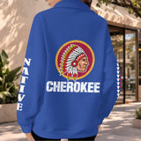 2WPHLL35-11 Native American Women Half-Zip Sweatshirt With Fleece