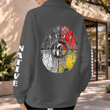 2WPHLL35-12 Native American Women Half-Zip Sweatshirt With Fleece