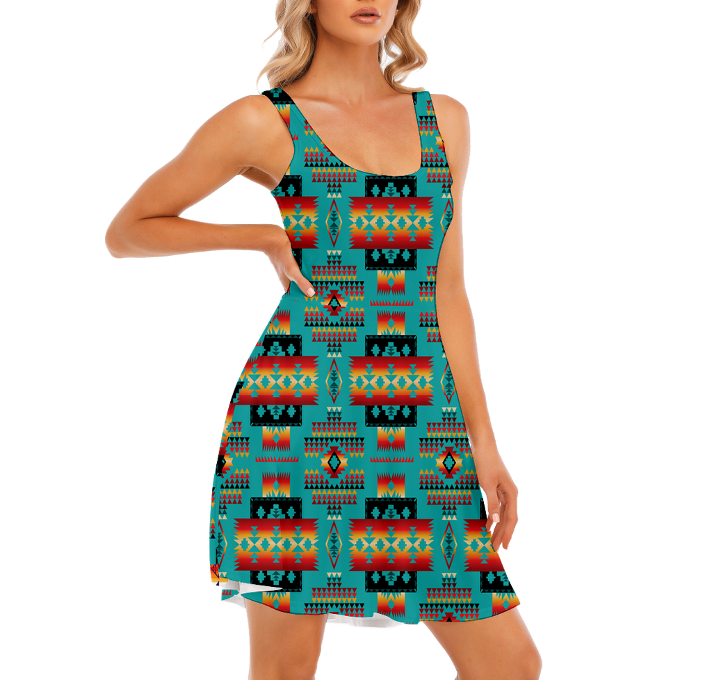 GB-NAT00046-01  Pattern Native Women's Tank Vest Dress