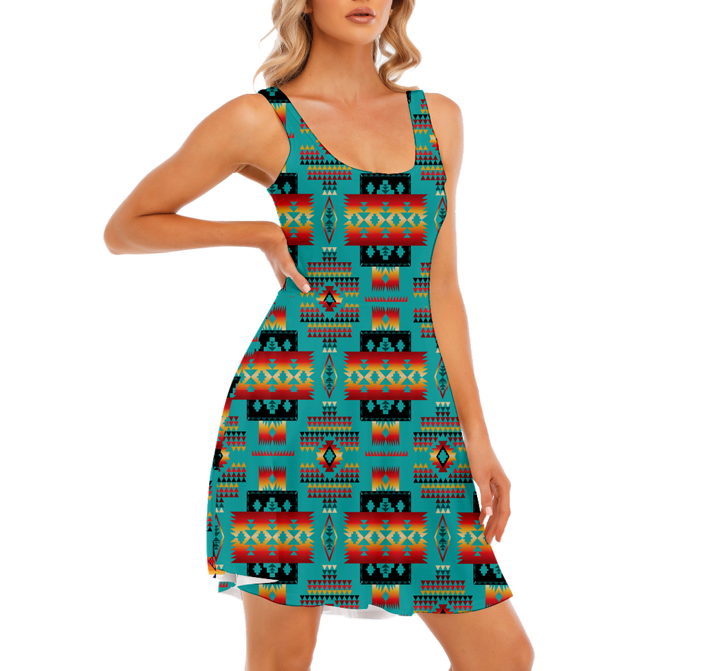 Powwow StoreGBNAT0004601  Pattern Native Women's Tank Vest Dress