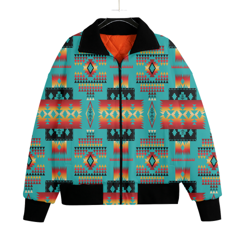 GB-NAT00046-01 Pattern Native American Unisex Knitted Fleece Lapel Outwear