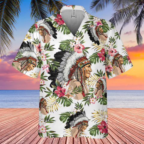 GB-HW001000 Tribe Design Native American Hawaiian Shirt 3D