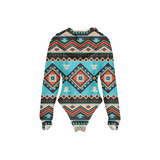 Powwow Storegb nat00319 tribes pattern womens raglan sleeve hooded bodysuit