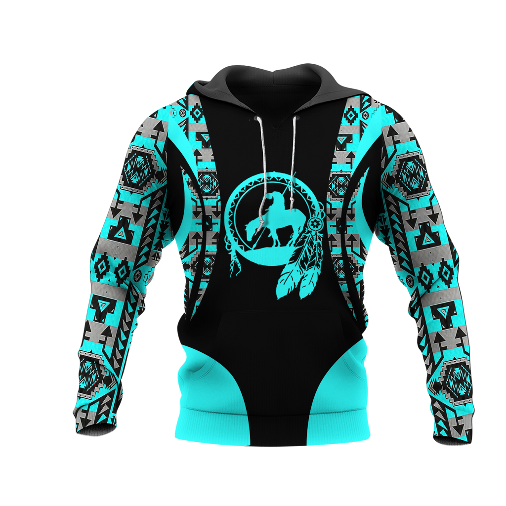 Powwow StoreHD001090 Pattern Native Pride 3D Hoodie