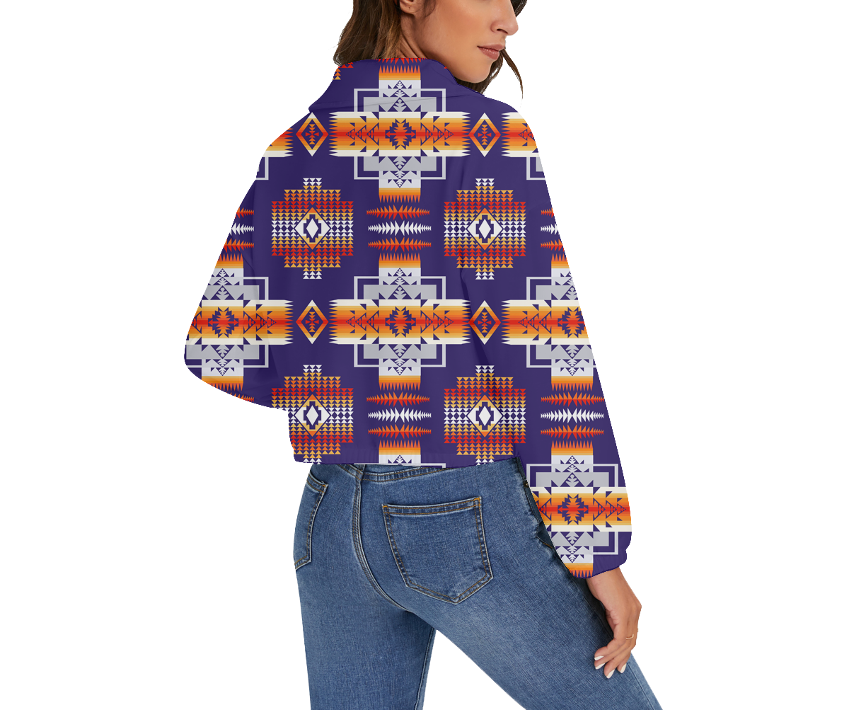GB-NAT0004 Pattern Native American Women's Zip Jacket