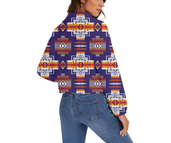 GB-NAT0004 Pattern Native American Women's Zip Jacket