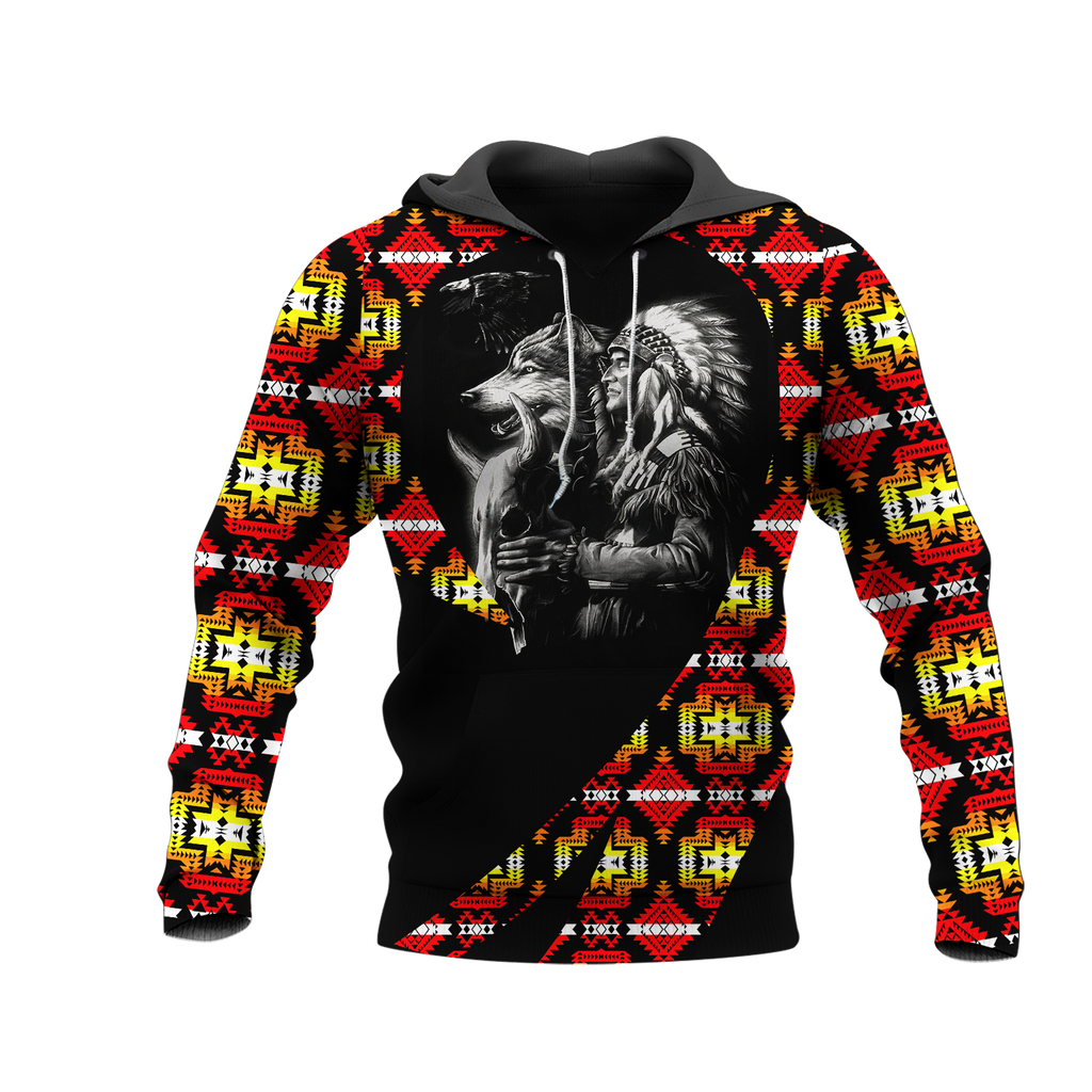 Powwow StoreHD0011610 Pattern Native Pride 3D Hoodie