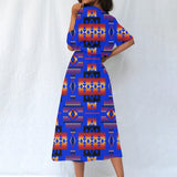 GB-NAT00046-06 Pattern Native Women's Elastic Waist Dress