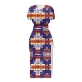 Powwow StoreGBNAT0004 Pattern Native Women's Slit Sheath Dress