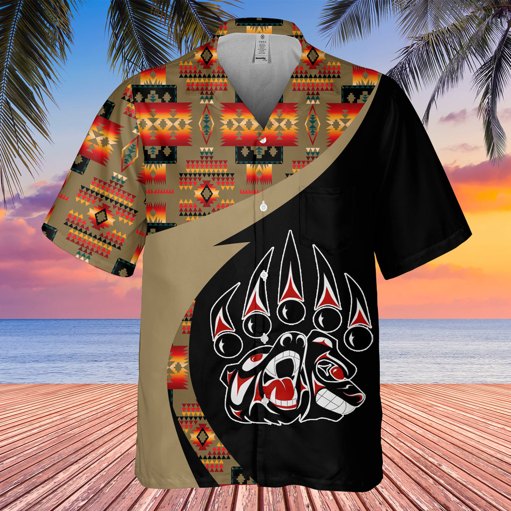 Powwow StoreGBHW000958 Tribe Design Native American Hawaiian Shirt 3D